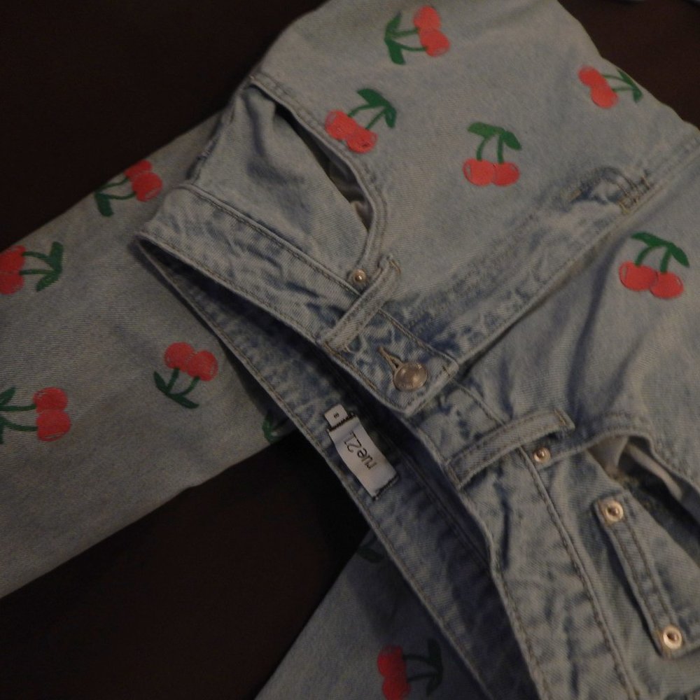 Rue21 Cherry High Waisted Mom Jeans